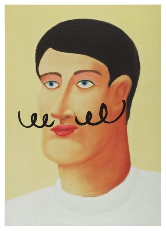 Portrait With A Mustache by Nicolas Party contemporary artwork Works on Paper