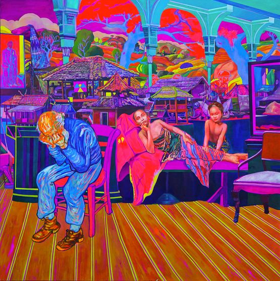 Go Tribal to Go Global to Go New Tribal by Zico Albaiquni contemporary artwork Painting