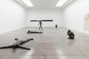 Contemporary art exhibition Antony Gormley WITNESS Early Lead Works at White Cube Masons Yard London United Kingdom