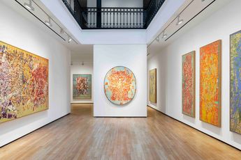 Contemporary art exhibition Francois Rouan Suaires Et Palimpsestes at Templon 28 Grenier Saint-Lazare Paris France