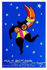 Niki de Saint Phalle Musee DArt Moderne Paris 1993 original Serigraphy by Niki De Saint Phalle contemporary artwork print textile
