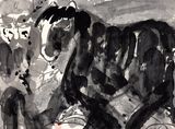 Beijing Opera Character and Horse by Walasse Ting contemporary artwork drawing works on paper