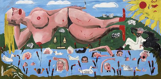 Coq au vin by Dale Lewis contemporary artwork Painting