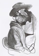 Study for Gauguin with Cowboy Hat by Adrian Ghenie contemporary artwork drawing works on paper