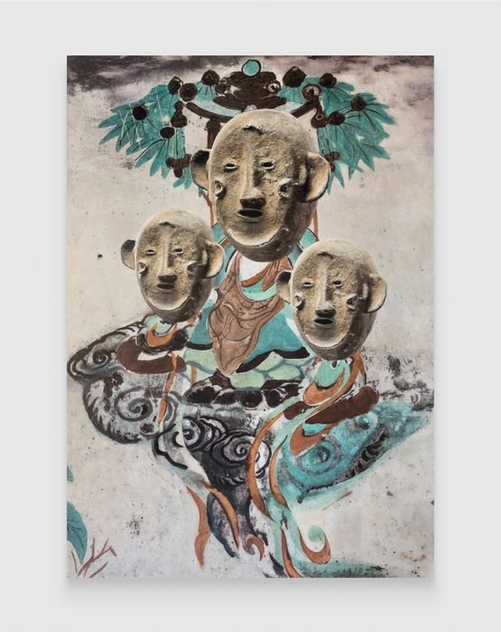 EvolutionSouth Wall of Mogao Cave No.172 Makonde Mask by Xu Zhen contemporary artwork Painting
