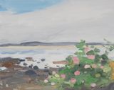 Summer Haze Beach Roses Maine by Maureen Gallace contemporary artwork painting