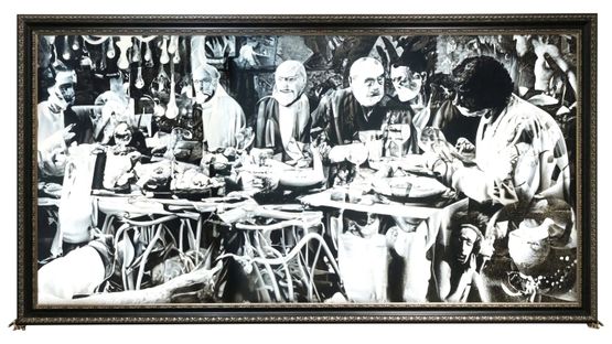 La Paz Supper The Last Feast by Leslie De Chavez contemporary artwork Mixed Media