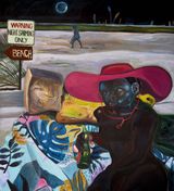 Night swimmers by Ndidi Emefiele contemporary artwork mixed media painting