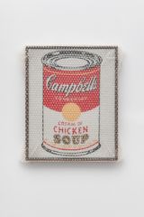 Campbells Soup Can Cream of Chicken with Bubble Wrap and Packing Tape by Tammi Campbell contemporary artwork painting works on paper