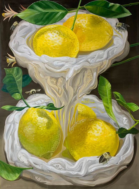 Two Tier Porcelain with Lemons by Gerald Davis contemporary artwork Painting