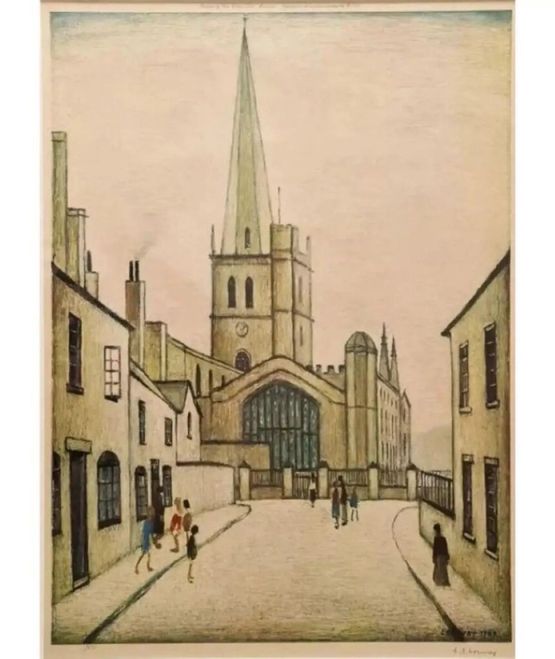Burford Church by L. S. Lowry contemporary artwork Print