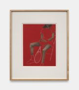 Red Tennis by Holly Lowen contemporary artwork drawing works on paper
