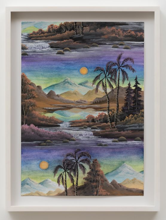 Palmy Valley Lime green Sunrise by Neil Raitt contemporary artwork Painting