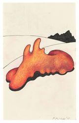 Orange Yellow Piece on Hill by Ken Price contemporary artwork works on paper