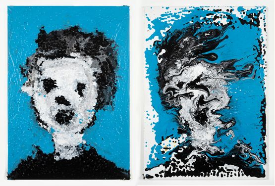 Untitled Dyptichon aus der Serie Tropfenbilder by Christian Eisenberger contemporary artwork Painting