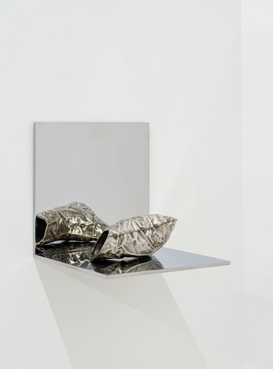 The Deflated Silver Foot Of A Rabbit That Once Belonged To Jeff Koons by Jonathan Monk contemporary artwork Sculpture