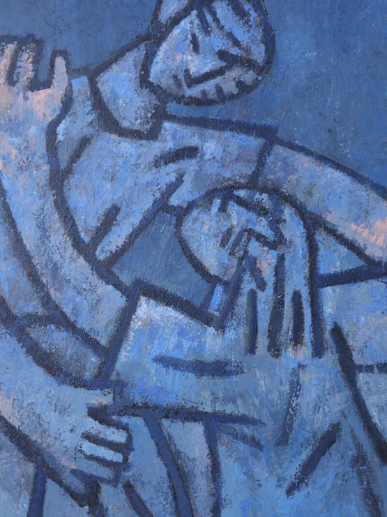 Untitled Couple in Blue by Heesoo Kim contemporary artwork Painting