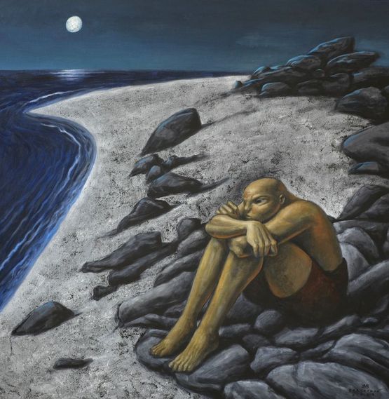Dark Side of the Moon by Elmer Borlongan contemporary artwork Painting