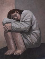 Untitled Sitting by Heesoo Kim contemporary artwork painting