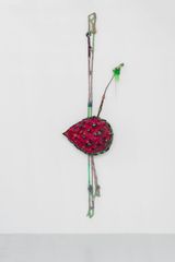 Dent cariee du Cretace. Dans la paume de nos mains meandre androgyne nacre delavee felure du sablier. Misericorde coffre tes murmures divinatoires sous les pieds de Andromede carapace megaptera by Julien Creuzet contemporary artwork mixed media sculpture