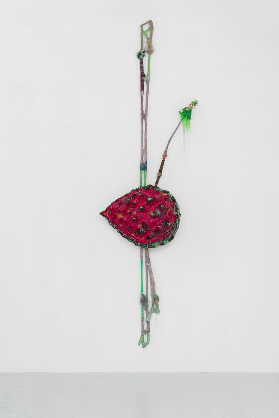 Dent cariee du Cretace. Dans la paume de nos mains meandre androgyne nacre delavee felure du sablier. Misericorde coffre tes murmures divinatoires sous les pieds de Andromede carapace megaptera by Julien Creuzet contemporary artwork Sculpture
