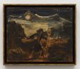 Untitled Notturno con insetti e figura umana by Luigi Zuccheri contemporary artwork Painting
