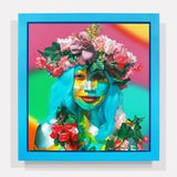 Woman With Blue Hair by Ashley Bickerton contemporary artwork painting works on paper