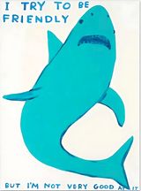 I try to be Friendly by David Shrigley contemporary artwork print