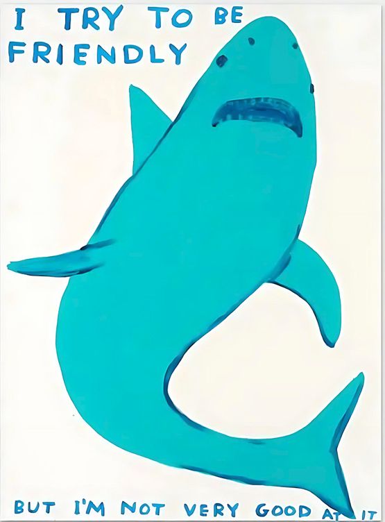 I try to be Friendly by David Shrigley contemporary artwork Print