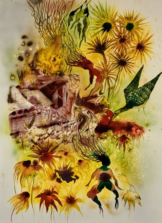 Stork by Shiva Ahmadi contemporary artwork Works on Paper