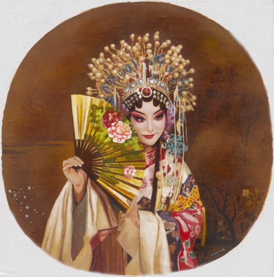 The Drunken Beauty by Mi Qiaoming contemporary artwork Painting