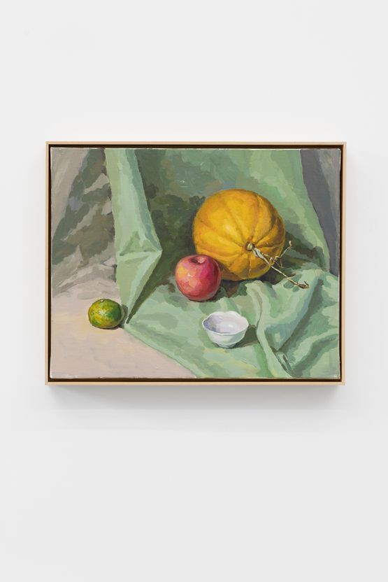Melon Orange Apple and The Tea Cup by Ge Yulu contemporary artwork Painting