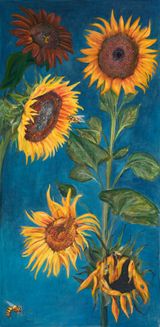 All Flowers in Time Bend Towards the Sun by Jill Mulleady contemporary artwork painting works on paper