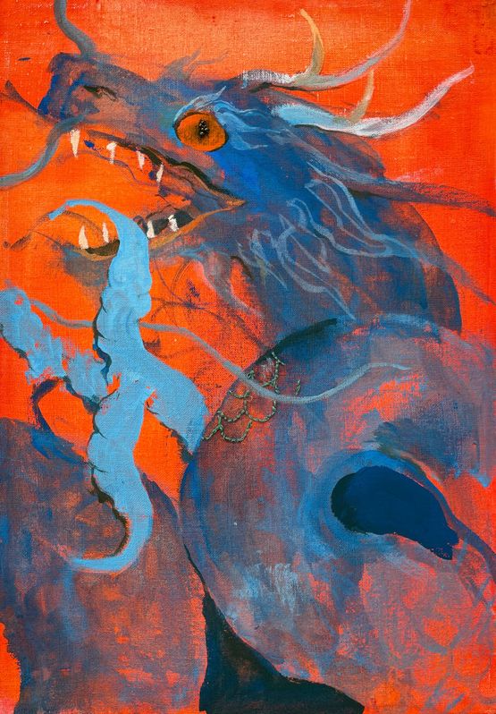 Blue Dragon by Jia Sung contemporary artwork Painting