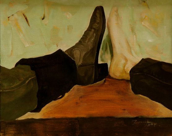 Confrontation by Zou Sijin contemporary artwork Painting