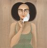 Moustache mask by Hayv Kahraman contemporary artwork Painting