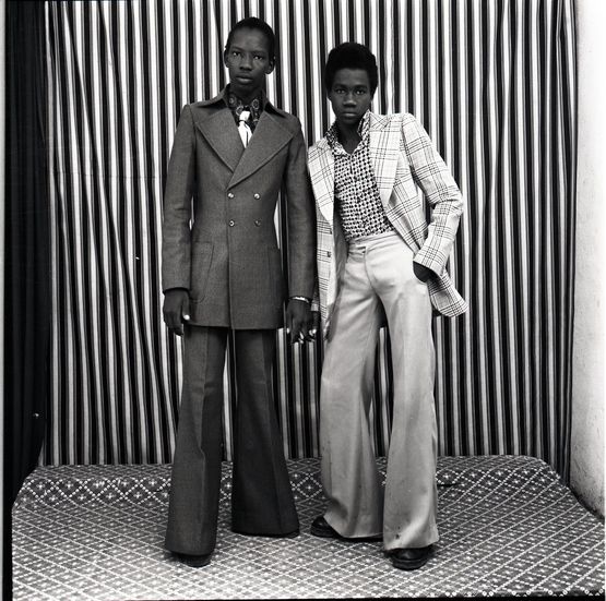 Les deux amis avec pantalon pattes delephant by Malick Sidibe contemporary artwork Photography