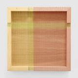 Untitled green and yellow recessed by Brian Wills contemporary artwork mixed media