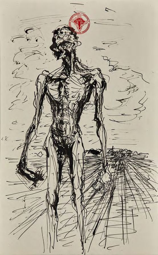 Untitled Bengal Famine by Krishna Reddy contemporary artwork Works on Paper