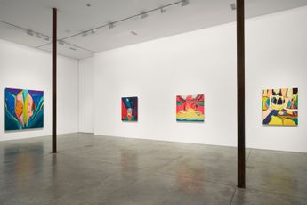 Contemporary art exhibition Jules de Balincourt Stumbling Pioneers at Victoria Miro Wharf Road London United Kingdom