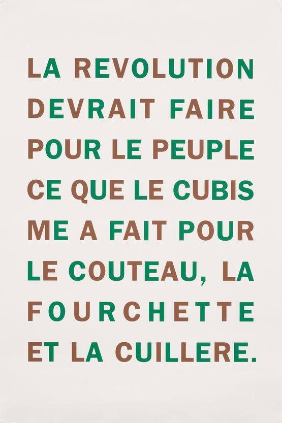 La Revolution Devrait Faire pour le Peuple by Ian Hamilton Finlay contemporary artwork Works on Paper