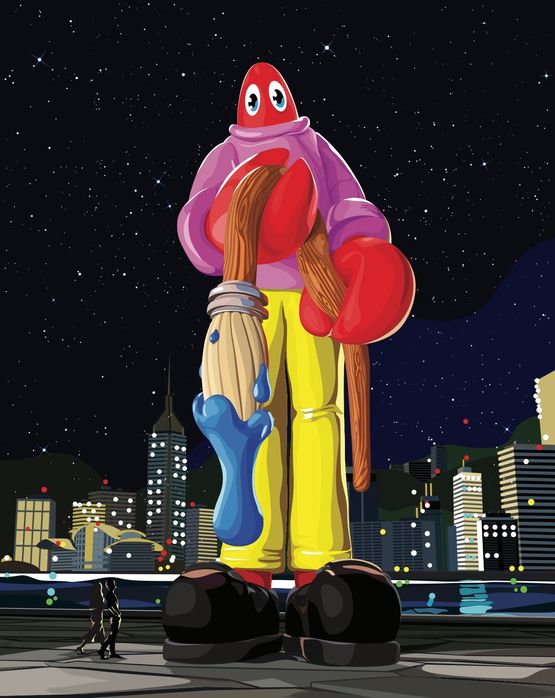 Lobster brush Night 3988 by Philip Colbert contemporary artwork Print