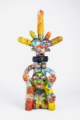 Multi-limbed Seated Figure by Ramesh Mario Nithiyendran contemporary artwork sculpture