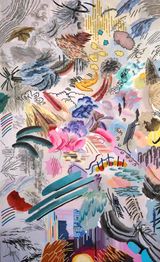 A Snail Buried in the Sunset and aSleepless Azalea 1      1 by Woo Tae Kyung contemporary artwork painting print