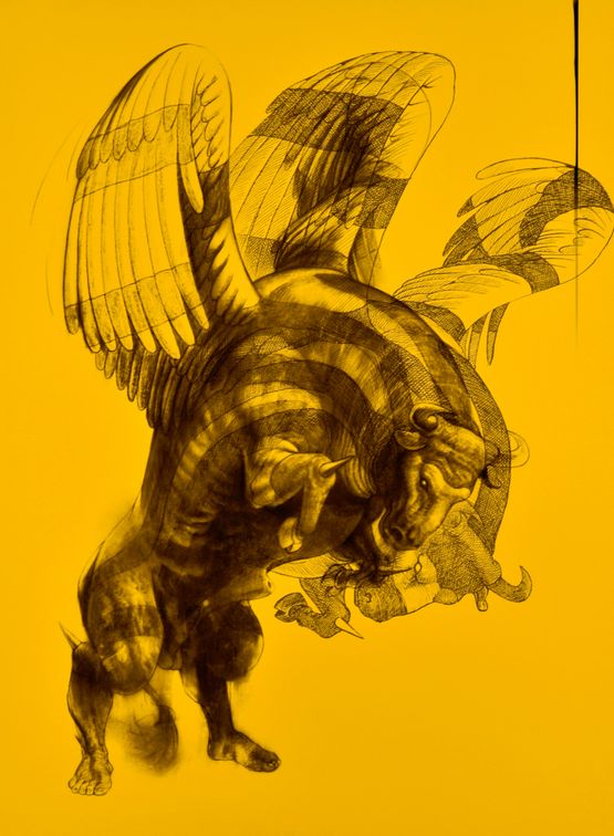 YELLOW BULL NO. 2 by Ronald Ventura contemporary artwork Works on Paper
