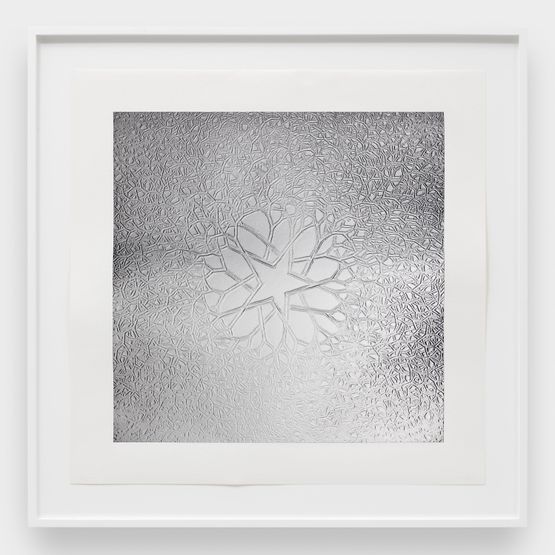 Untitled P.002-I Tied-Wire Sculpture Drawing with Five-Pointed Center Star Embossed Silver by Ruth Asawa contemporary artwork Works on Paper