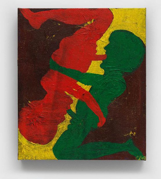 Red Green Yellow and Brown by Chris Martin contemporary artwork Painting