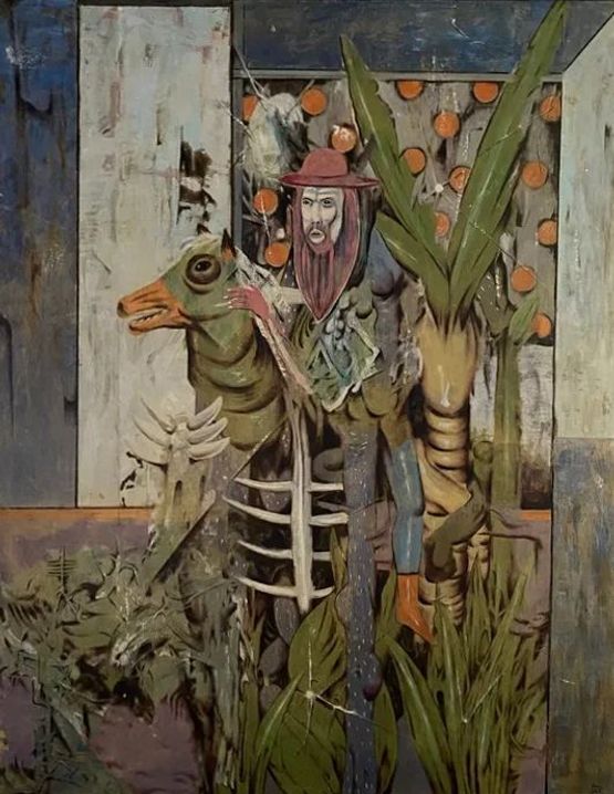 The Old Man Who Lost His Horse by Rodel Tapaya contemporary artwork Painting