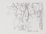 AARON at Tsukuba 26-7-85 by Harold Cohen contemporary artwork drawing works on paper