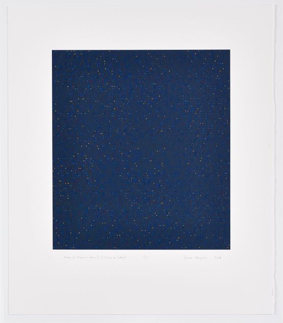 Study in Elliptical Form I Yellow on Indigo by James Hugonin contemporary artwork Painting